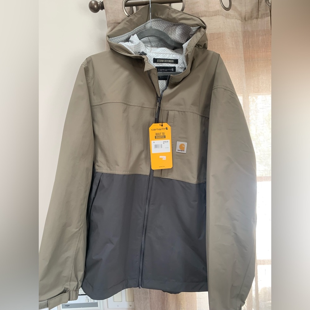 Carhartt Men's Hooded Storm Defender  in Brown and Gray